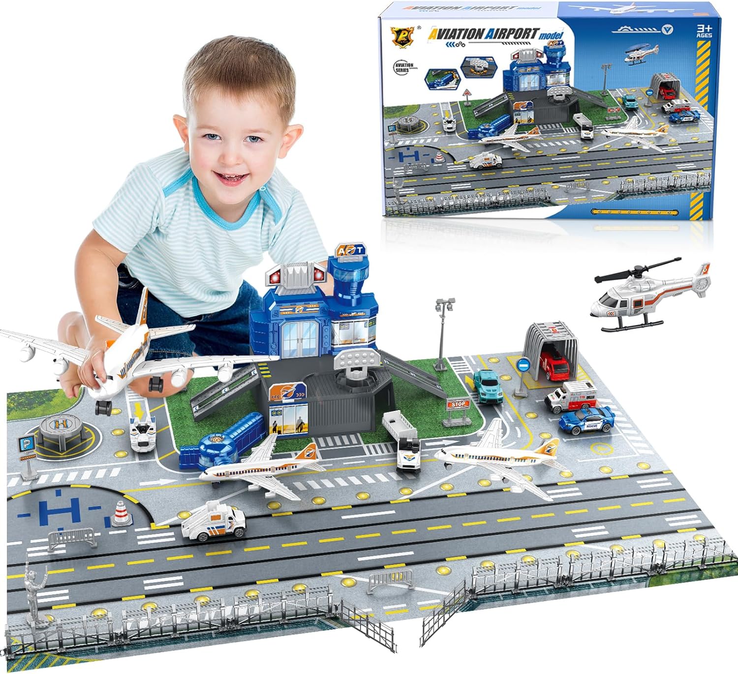 Kids Toys Xmas - Speelset voor kinderen met luchthavenscène, inclusief