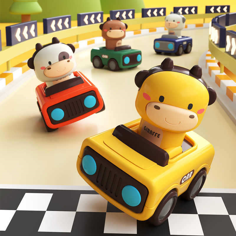 Kids Toys 3 Year Old - Dieren Duw- en Rijdautootje, Duurzame Wrijvingsaangedreven