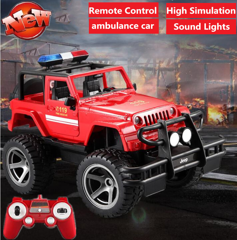 Kids Toys Under 50 - Grote ambulance 2.4G 4WD afstandsbediening stadsreddingsvoertuig