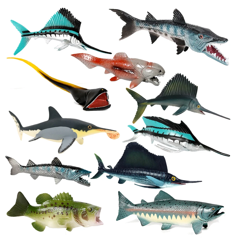 Kids Toys Reviews - Zeedieren Speelgoed Billfish Zeilvis Boxfish Piranha